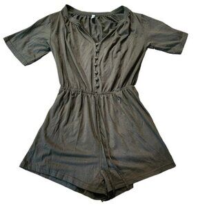 ePretty Small Stretch Casual Green Romper Shorts